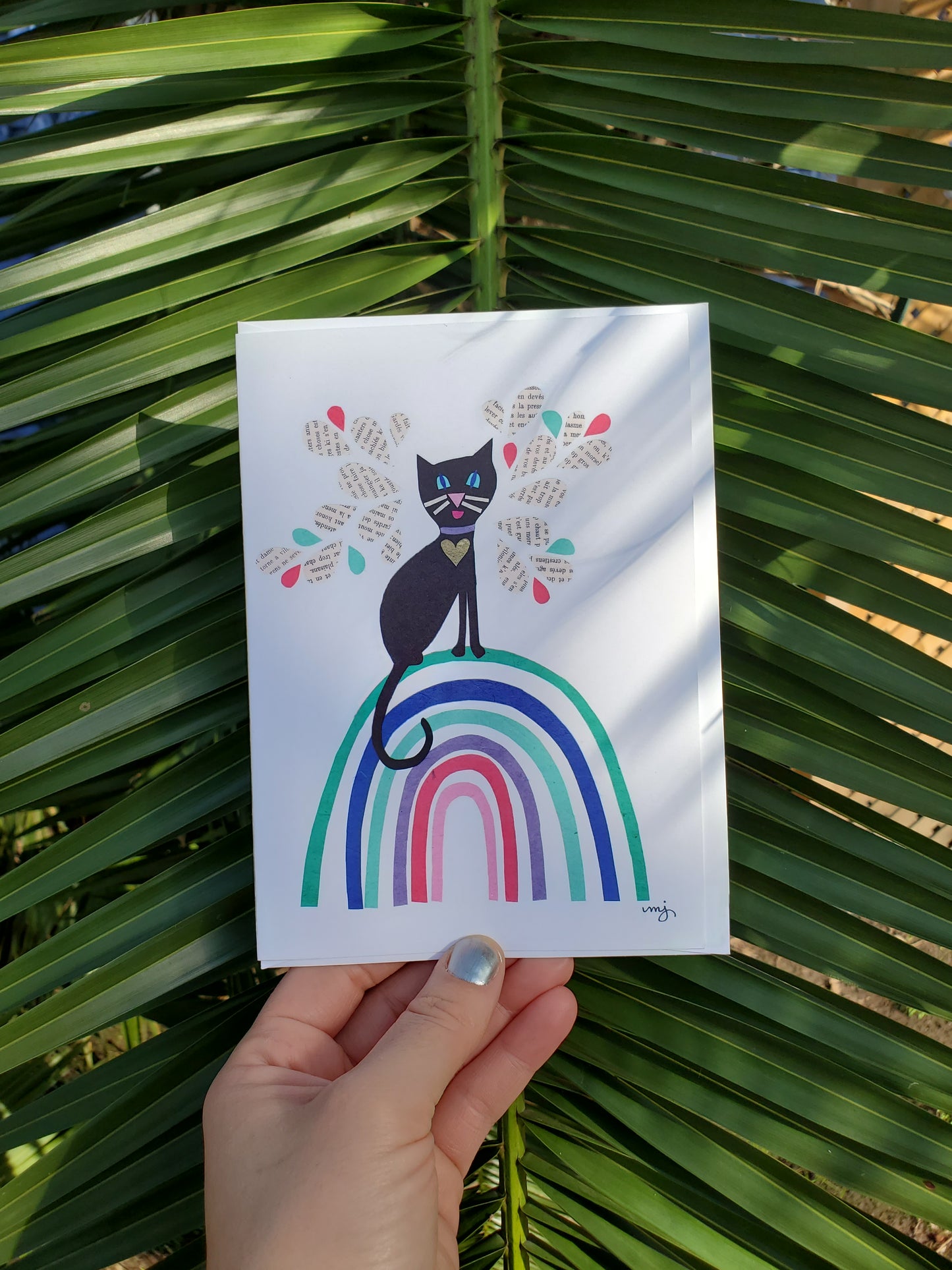 Large Art Card - Rainbow Cat Greeting Card