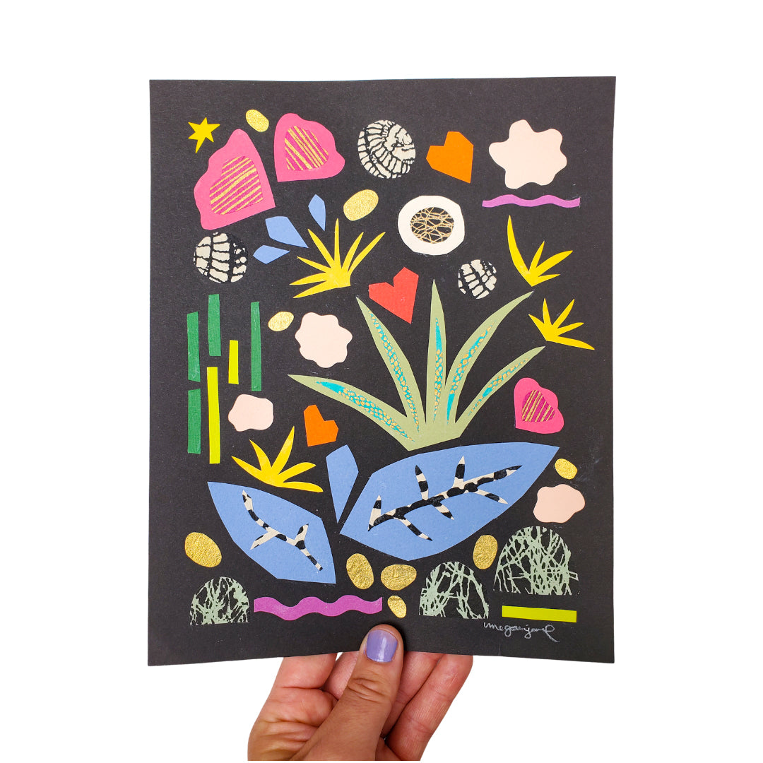 Writing Poems in a Rock Garden 8x10"