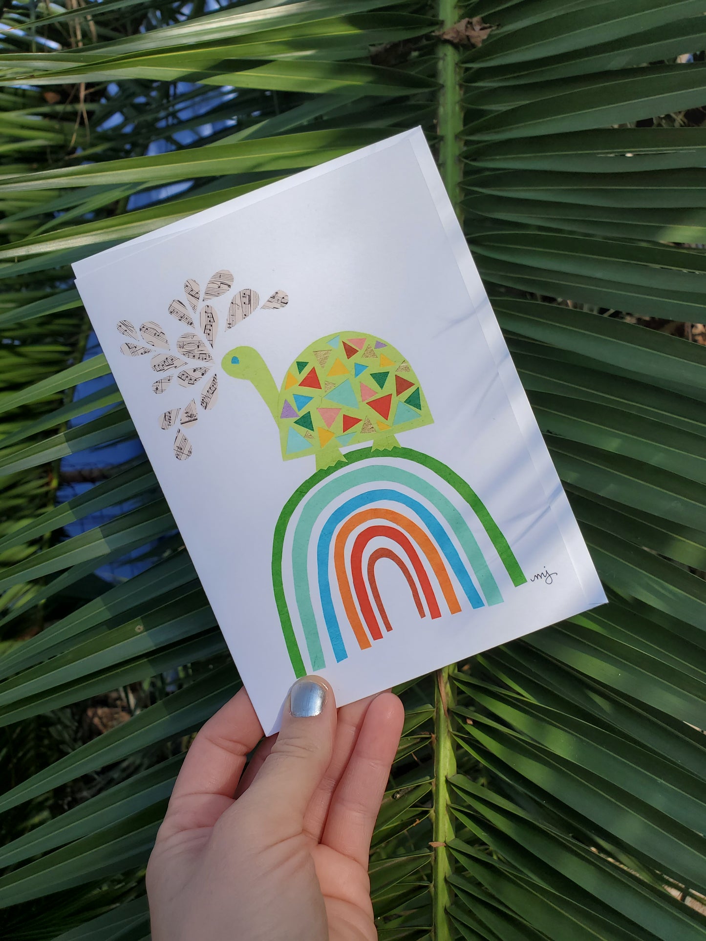 Large Art Card - Rainbow Turtle Greeting Card