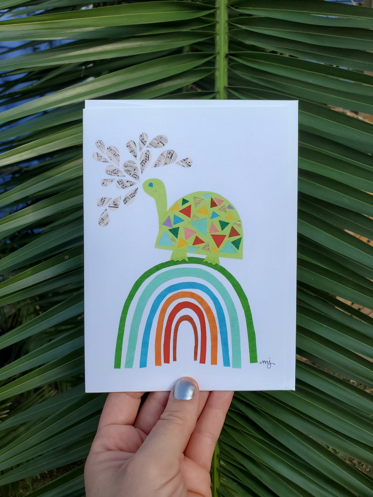 Large Art Card - Rainbow Turtle Greeting Card