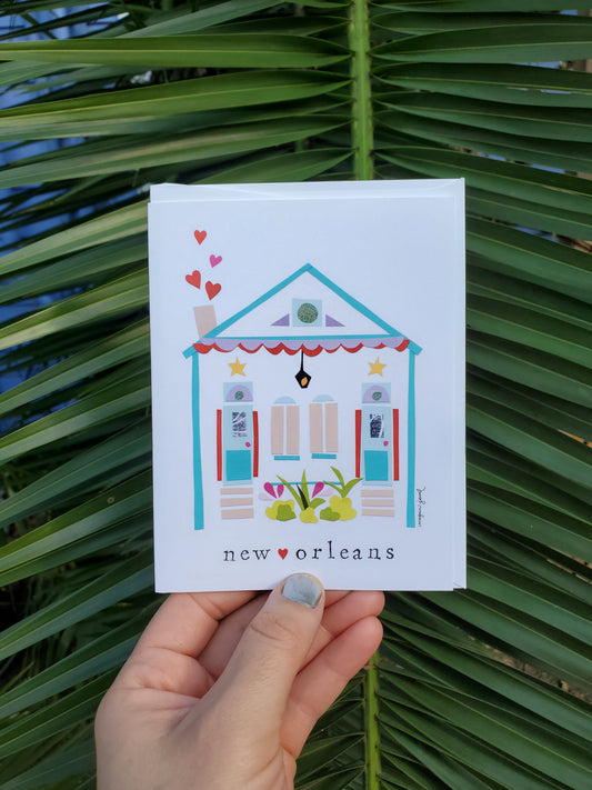 Greeting Card - New Orleans Shotgun House