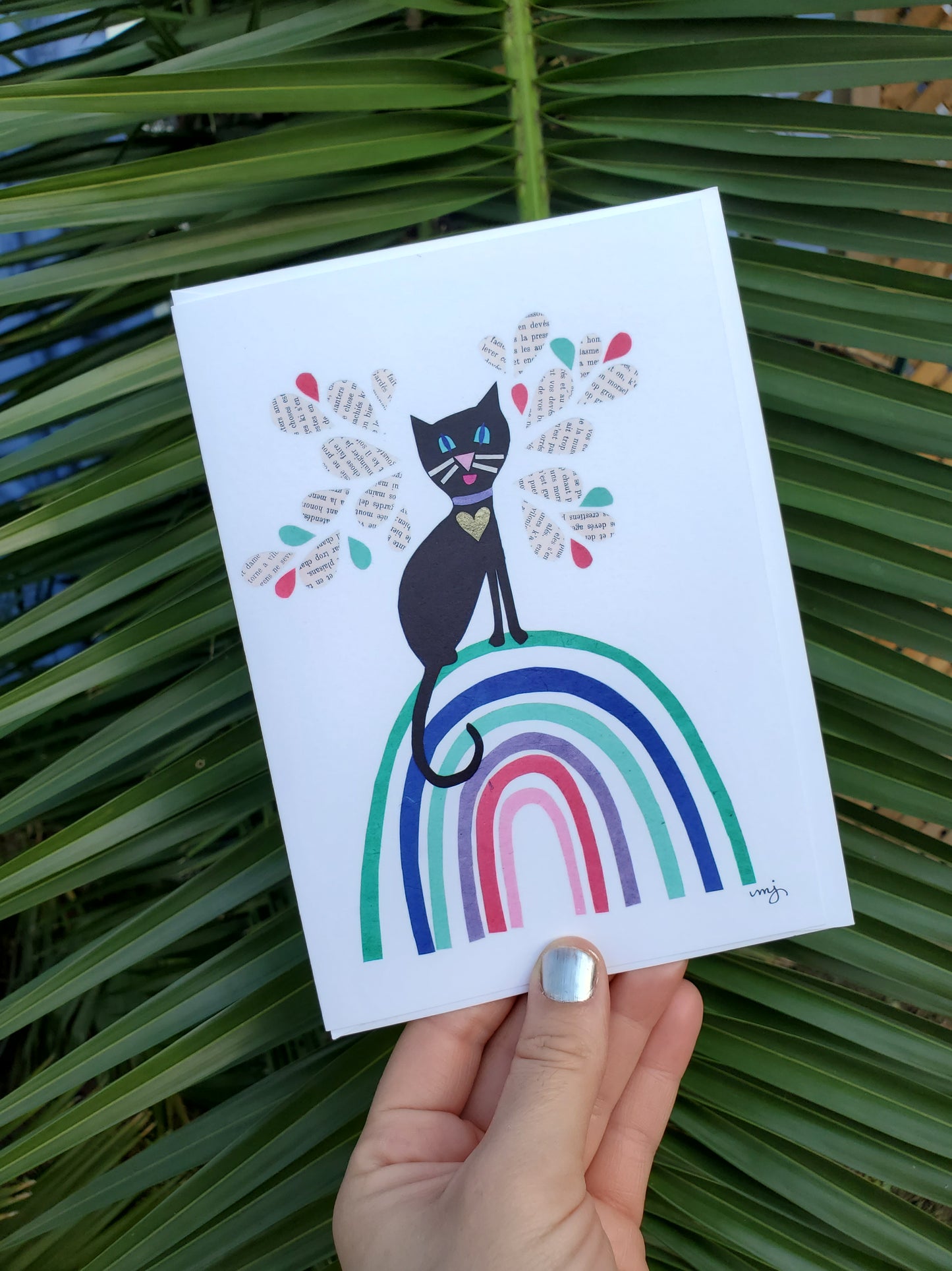 Large Art Card - Rainbow Cat Greeting Card