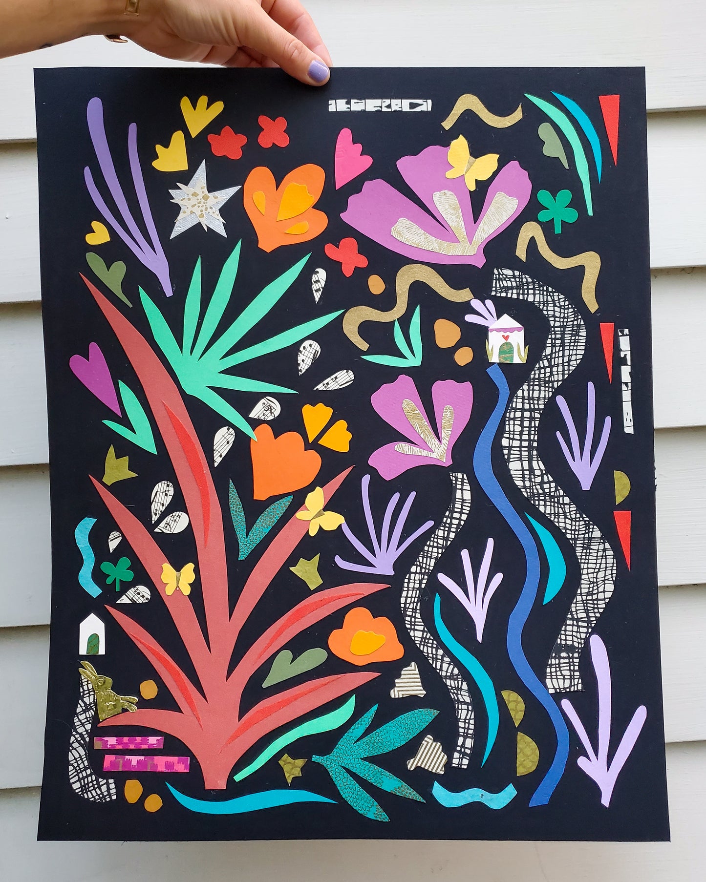 Down the Rabbit Hole - Original Collage